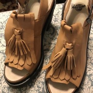 Dr. Martens Tan Leather Serphina Aaw004 Wedges Size: US 9 Regular (M, B)